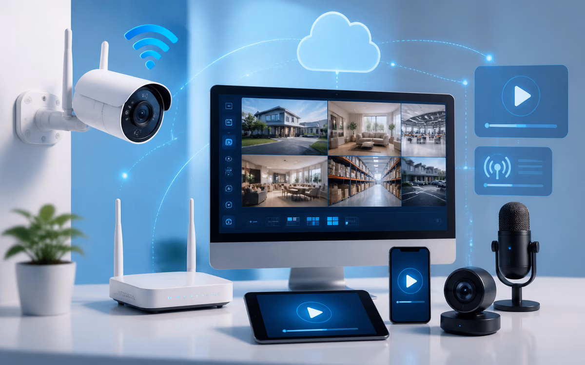 Ilustrasi CCTV online dan Alfastream Alfanet