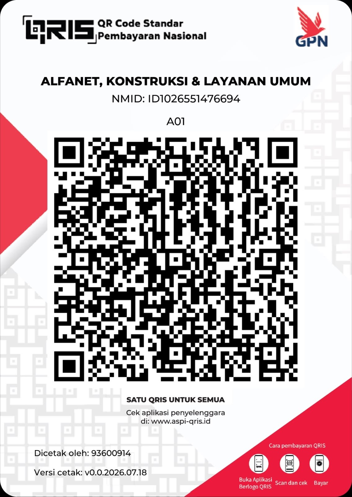 QRIS pembayaran Alfanet Indonesia