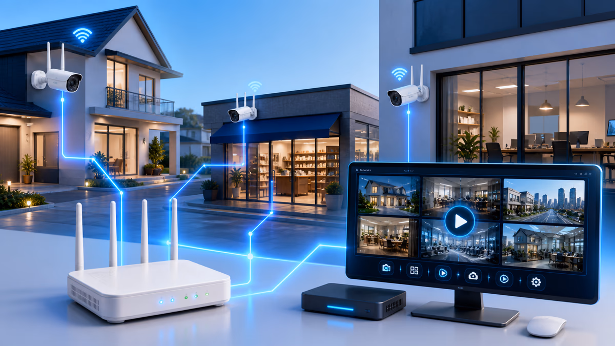 Ilustrasi CCTV wireless dan streaming Alfanet